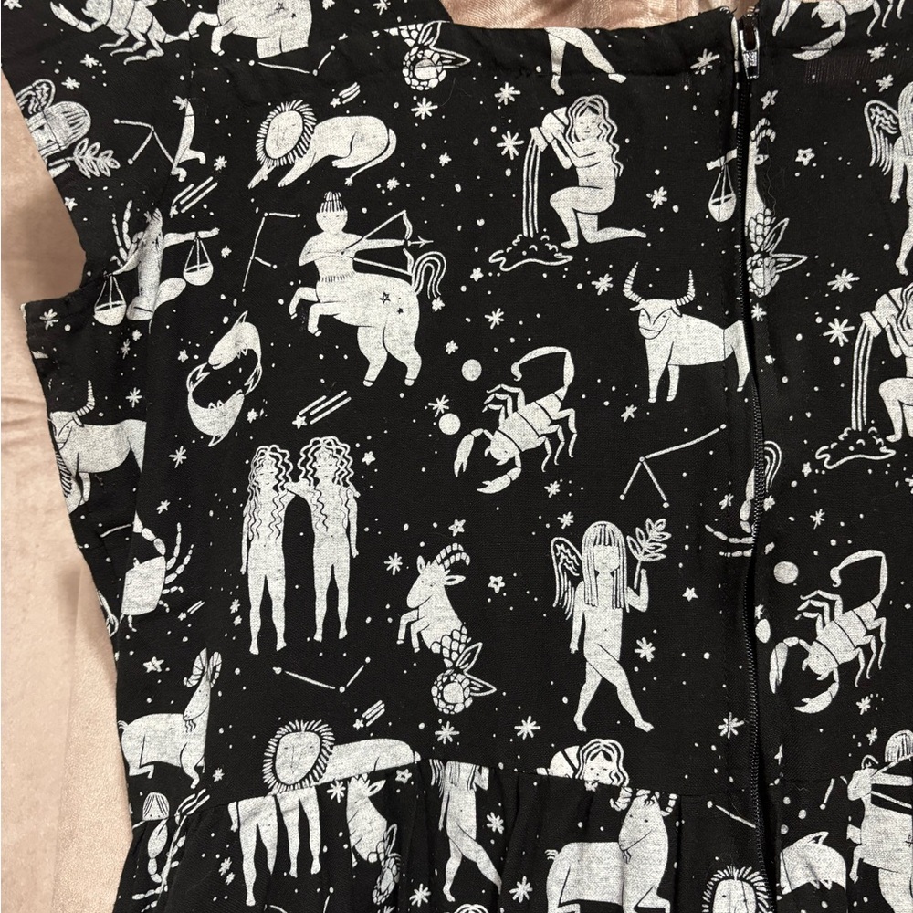 Mata Traders Black and White Zodiac Print Dress - Picture 5 of 5